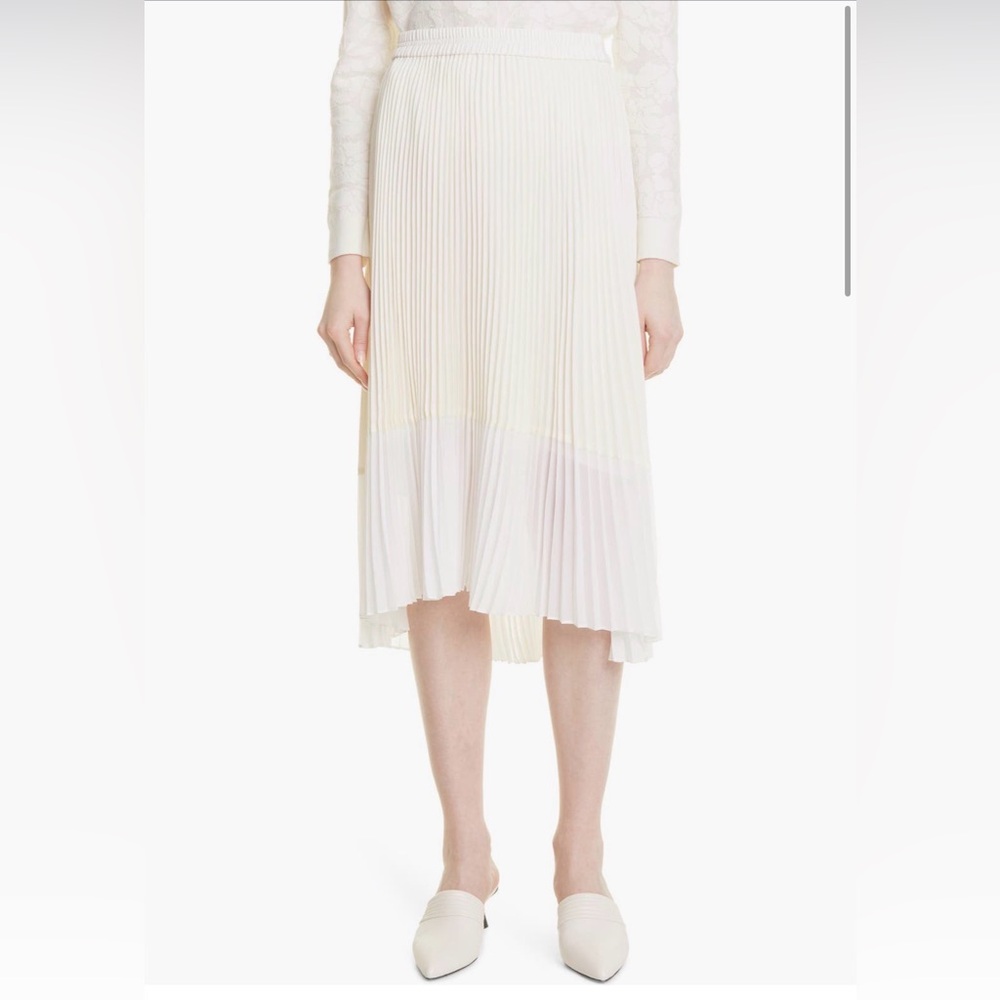 Club Monaco Cream Pleated Skirt